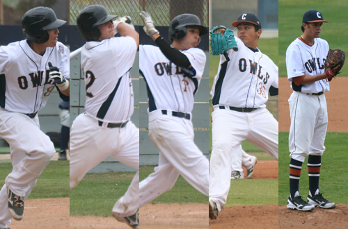 From left to right. Blake James, Warren Fishback, Jayson De La Pena, Marcos Martinez, and Ryan Ponder were all named All-WSC honorees.