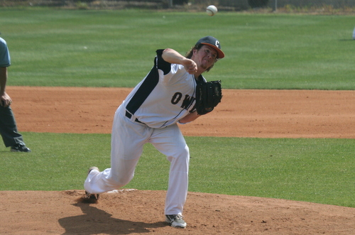 Sophomore Matt Fitzgerald went 7.2 innings, giving up just four hits and a run, while striking out three as he improved to 2-3 on the year. Photo By: Jerrika Ramirez