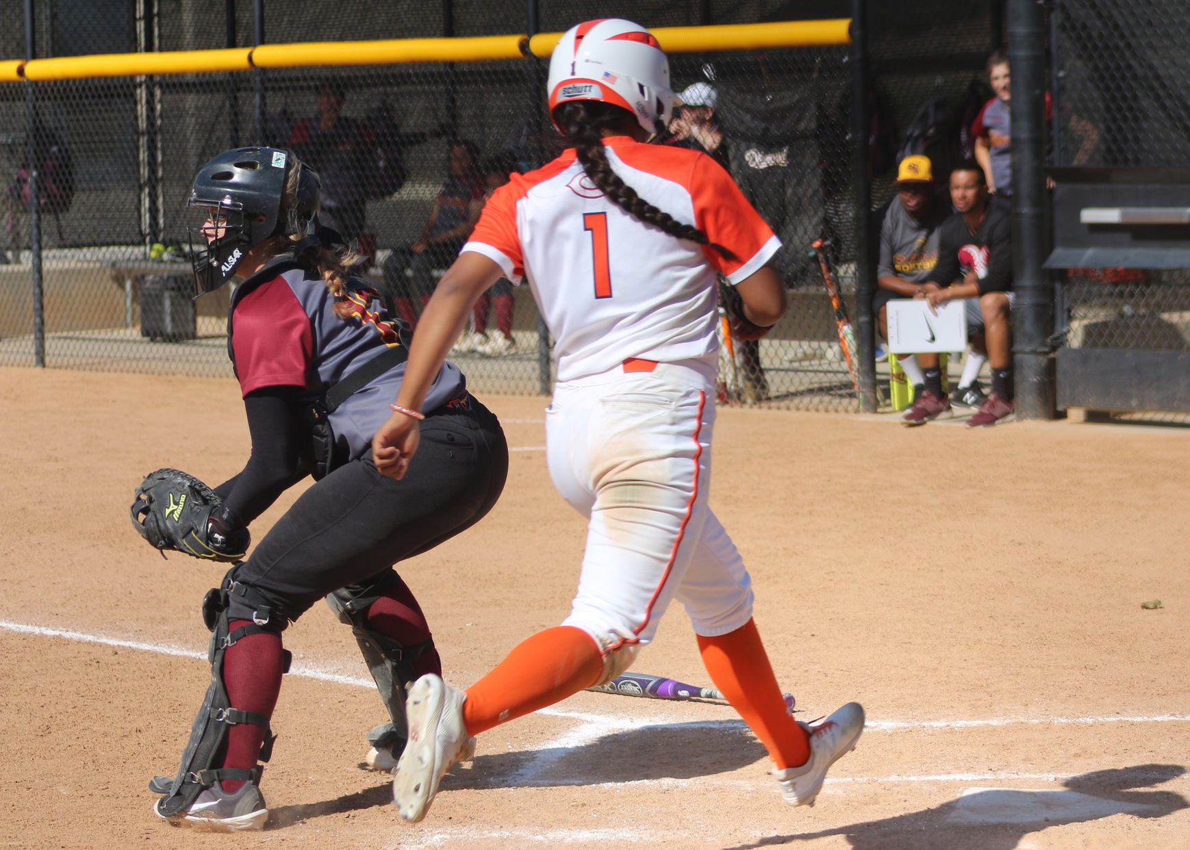 Mia Escobar crosses home plate uncontested.