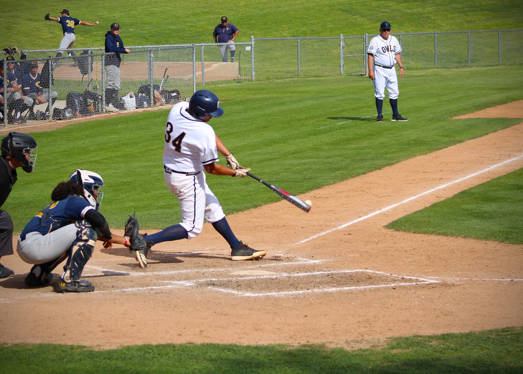 Roberto Moreno connects on a Barstow fastball. Image: Treyvon Watts-Hale