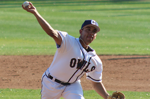 Sophomore Mario Castro picked up the win for the Owls in their 3-1 win over visiting San Bernardino Valley. Photo By: Brianna Jara