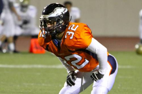 Sophomore Phillip Sainz rushed for two TD's in Citrus loss to Fullerton. Photo By: Doug Bergen