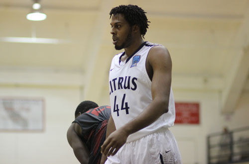 Sophomore Chaunce Hill had a monster game for the Owls on Wednesday night, scoring 16 points and grabbing 15 rebounds in Citrus' win over LA Valley. Photo By: Jerrika Ramirez