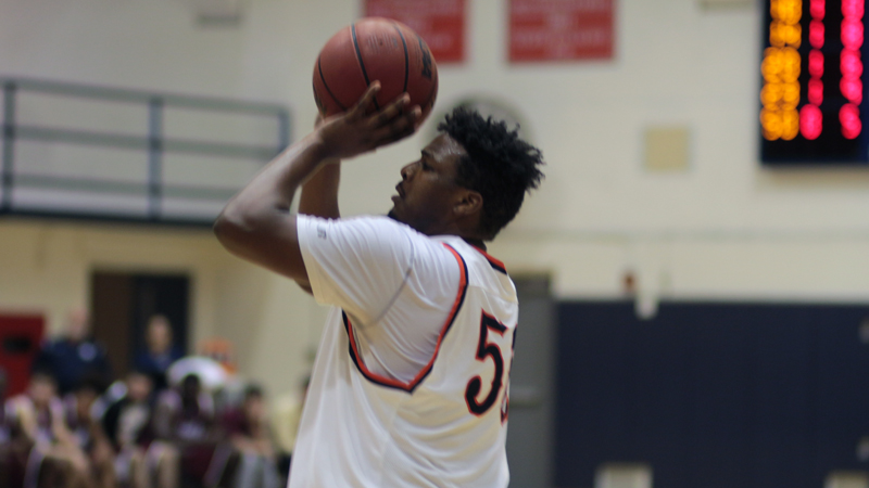 Sophomore Tyler LaCour finished 18 points and four blocks in the Owls' win at Victor Valley. Photo By: Mykenna De Avila