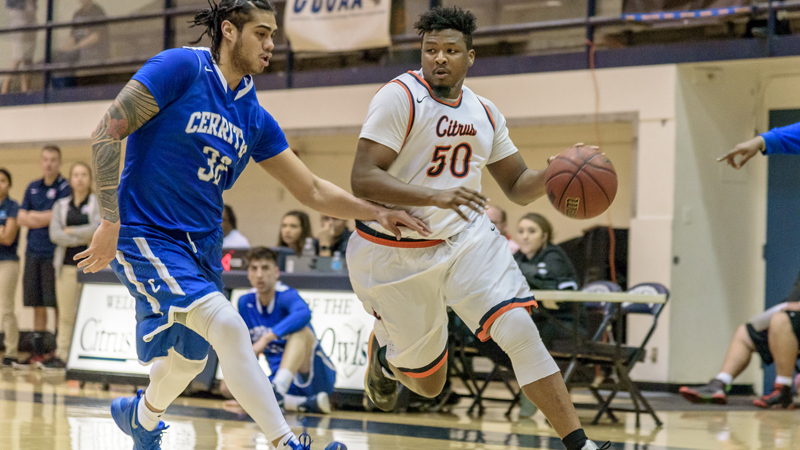 Sophomore Tyler LaCour had a game high 23 points in Citrus' Round #2 win over Cerritos College. Photo By: Ricky Lin