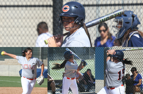 Kawehi Ephan (top) was named the WSC Blue Division Player of the Year, while (from bottom left to right) Arianna Sanchez, Angela Aguinaga, and Sara Moore all earned 1st team honors. Photos By: Jerrika Ramirez