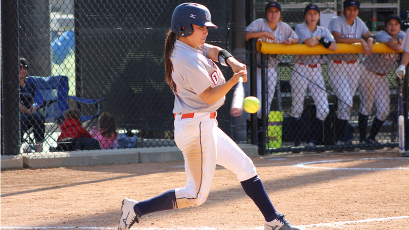 Freshman Seanna Jimenez went 2 for 3 in Citrus' loss to San Bernardino Valley. Photo By: Mykenna De Avila