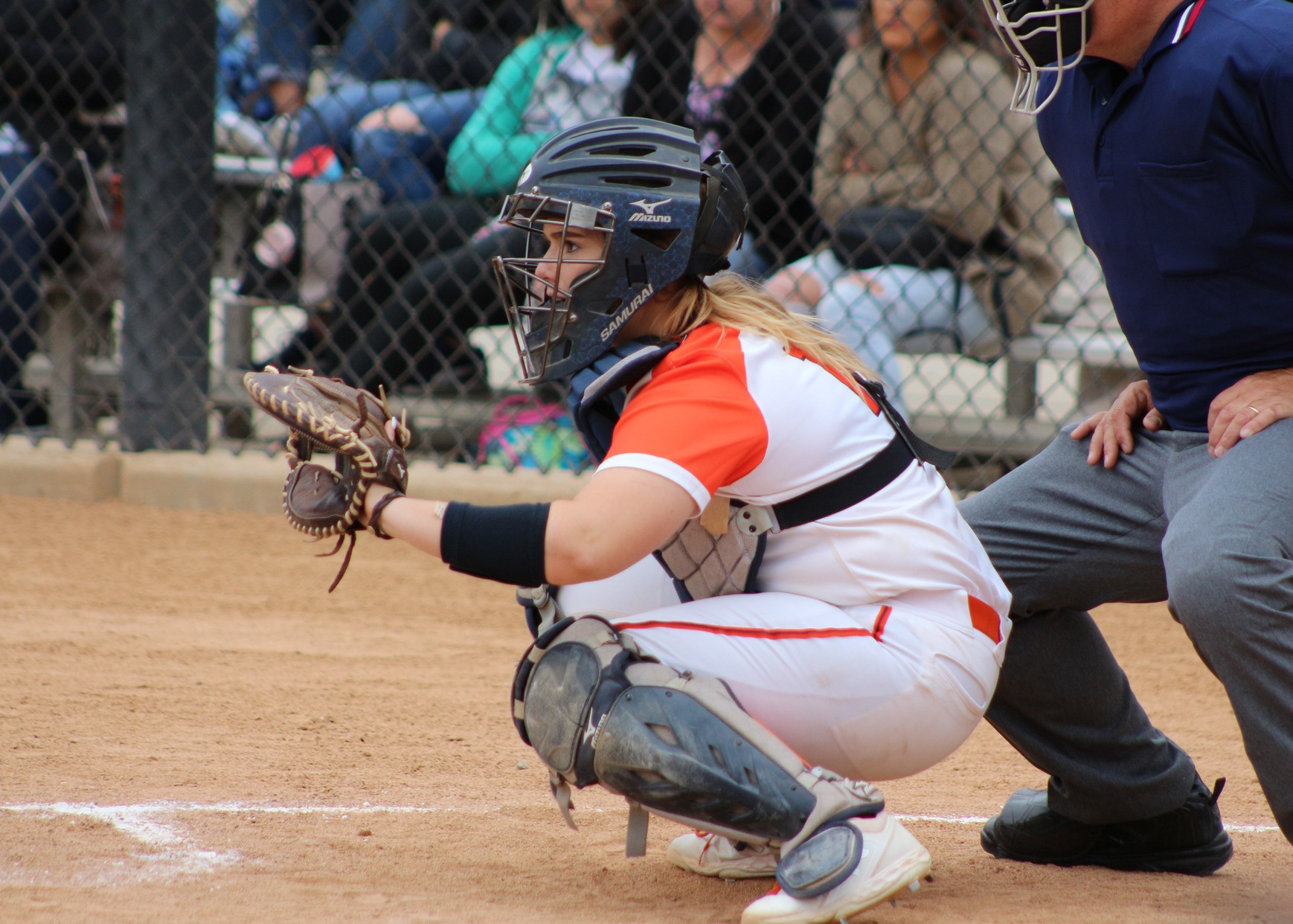 Brooke Fuss prepares for the next pitch. Image: Ayla Ahmad