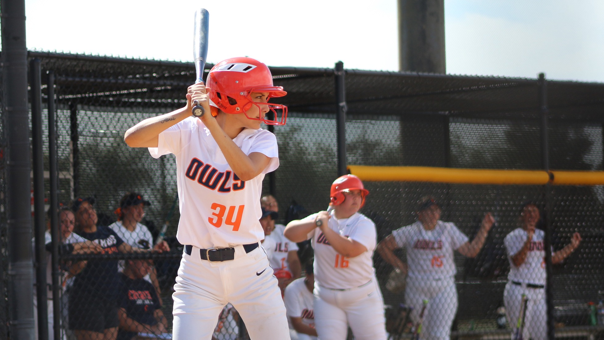 Samantha Flores had one of the Owls' two hits in the loss to AVC. Photo by: Brianna Jara.