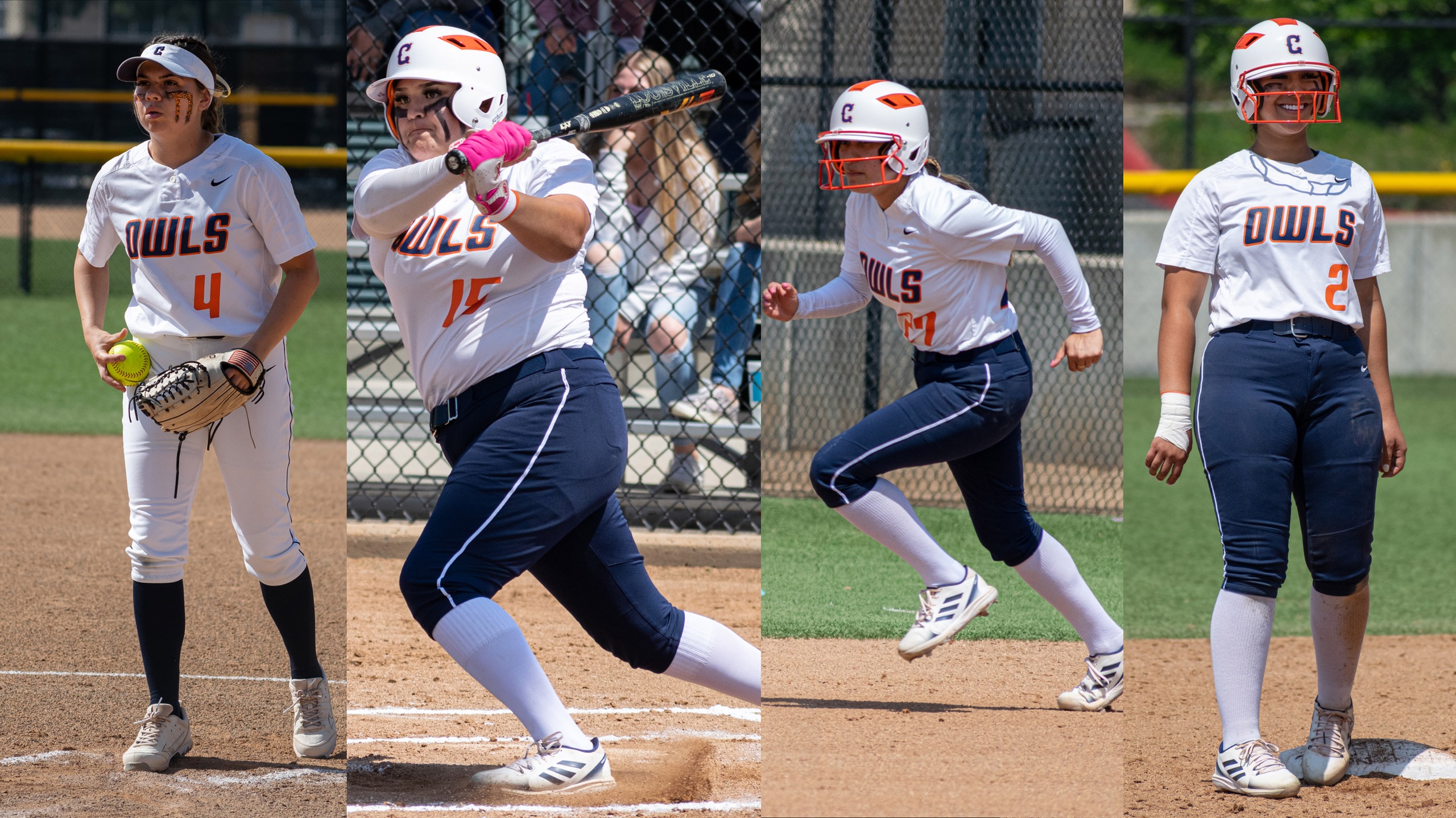 Jaidyn Harris, Mia Godoy, Tatiana Figueroa, and Patty Rodriguez were named all-conference. Photos by Jacob Bramley