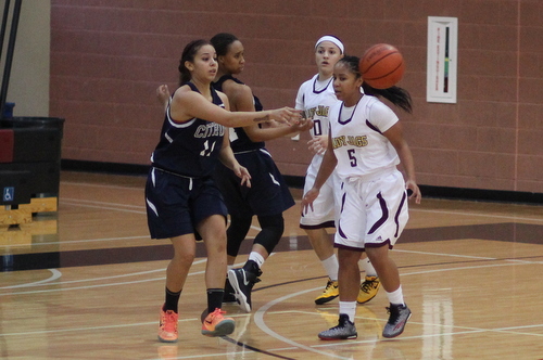 Sophomore Vanessa Garcia was named an All-Tournament selection at the 27th Annual Grossmont College Holiday Tournament. Photo By: Rhane Moore