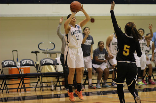 Sophomore Vanessa Garcia added 12 points for the Owls in their loss at Los Angeles Valley College. Photo By: Natalia Ponce