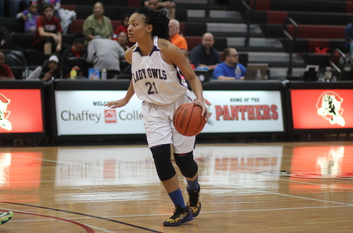 Sophomore Bobbie Johnson had her second double-double of the season in Citrus' upset win over SoCal #5 Cypress College. Photo By: Natalia Ponce