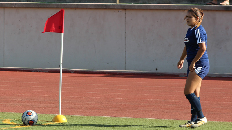 Sophomore Cookie Miranda netted one of Citrus' two goals in their victory over Mt. SAC. Photo By: Grazia Watkins