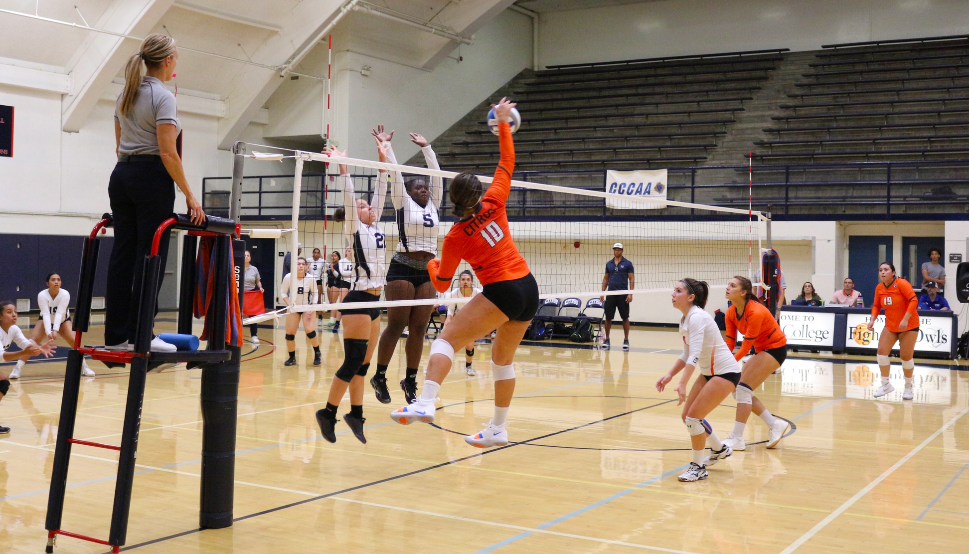 Gina Lipscomb carves a cross court shot around the block. Image: Treyvon Watts-Hale