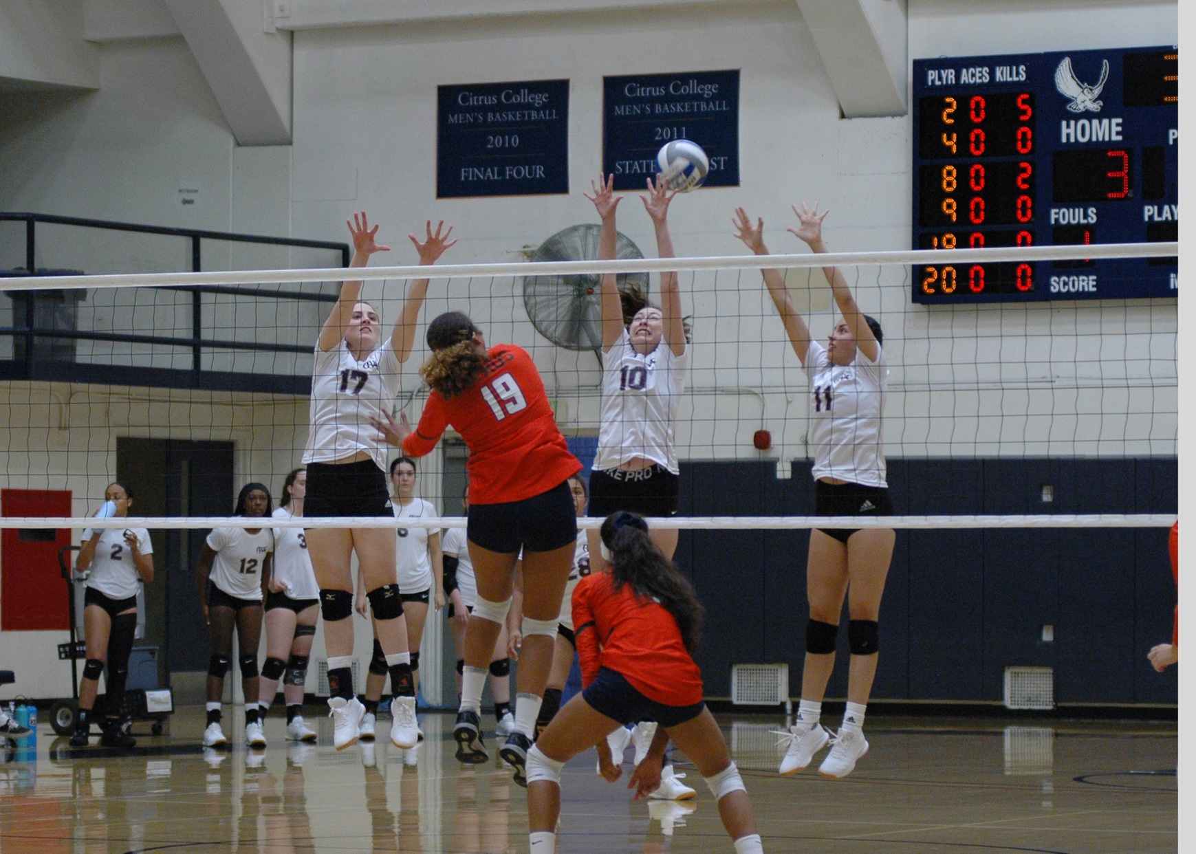 Setter Vanessa Warren covers for Danielle Rogers (19). Image: Thomas Garcia