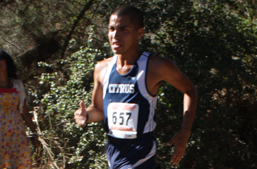 Freshman Michael Tejada led the Owls across the finish line on Saturday. Photo By: Sam Ungeheier